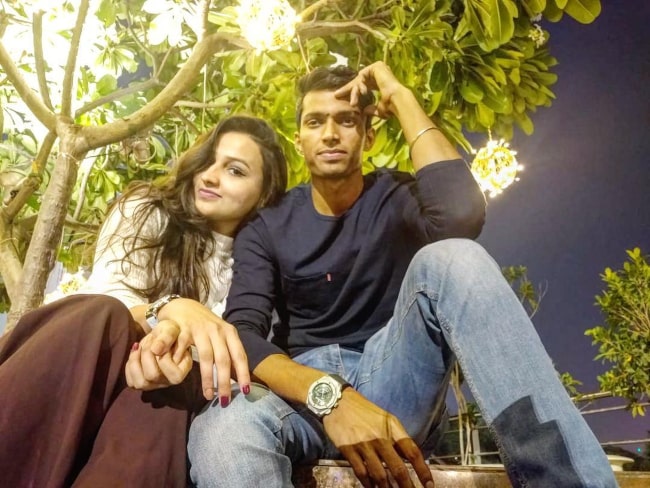 Navdeep Saini and Pooja Bijarnia as seen on Valentine's day in 2019