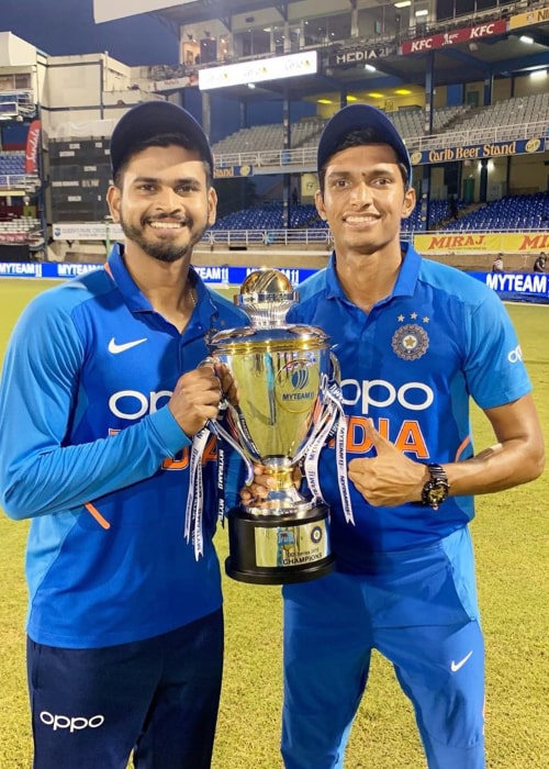 Navdeep Saini with Indian Cricketer Shreyas Iyer after the completion of a bilateral series in August 2019