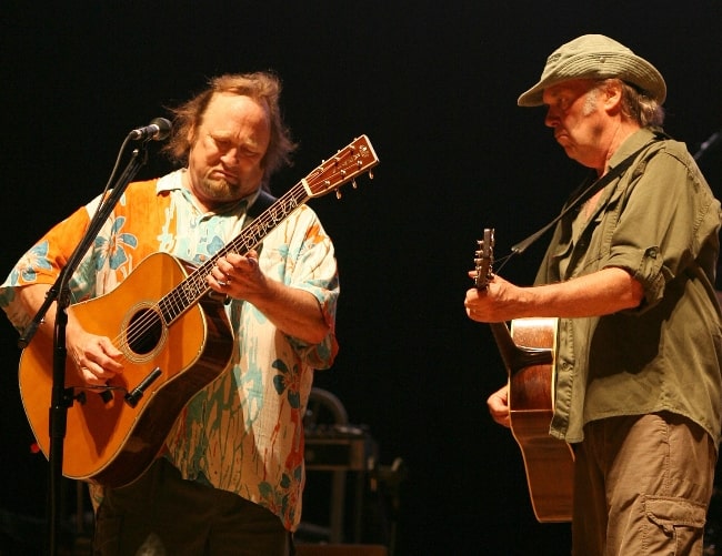 Neil Young (Right) and Stephen Stills performing during a 2006 tour