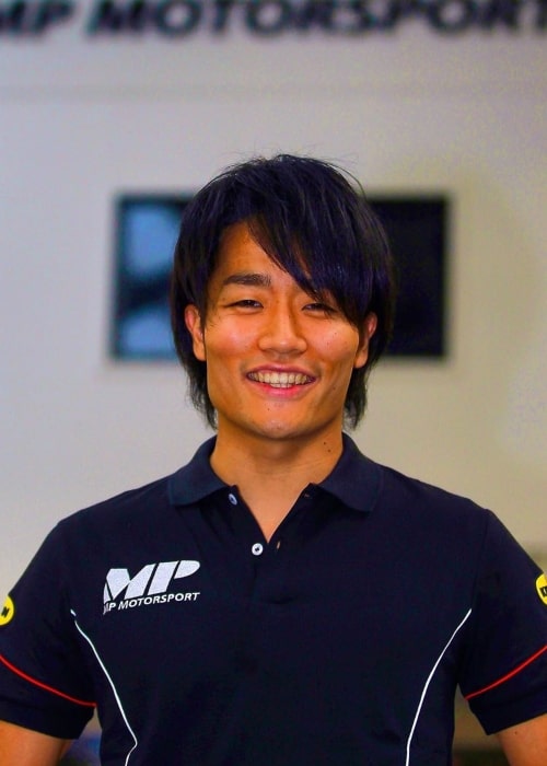 Nobuharu Matsushita as seen in a picture taken while announcing his return to take on the FIA F2 Championship in February 2020