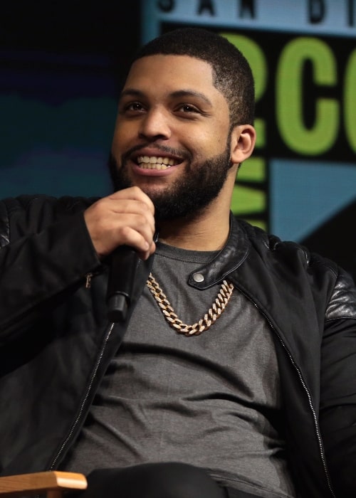 O'Shea Jackson Jr. as seen while speaking at the 2018 San Diego Comic-Con International in San Diego, California, United States