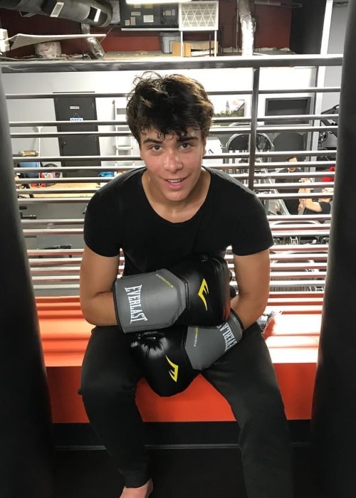 Pearce Joza as seen in a picture taken during his kickboxing training in Pasadena, California in March 2019