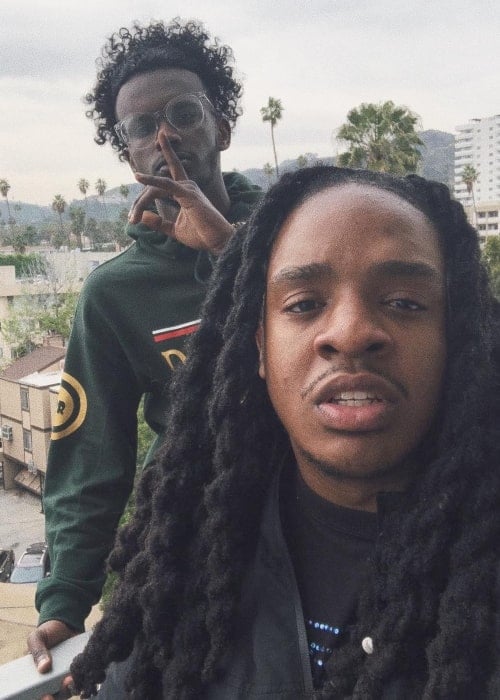 Poudii as seen in a selfie taken with fellow YouTuber Its Yung Charc! in Los Angeles, California in April 2018