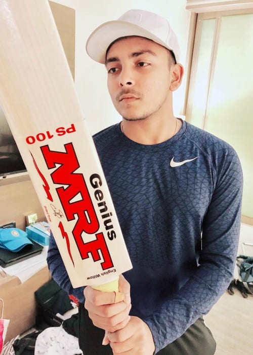 Prithvi Shaw in an Instagram post as seen in January 2019