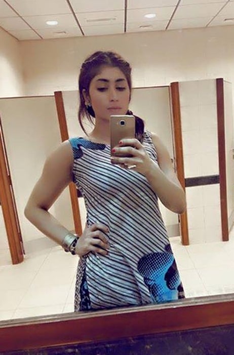 Qandeel Baloch as seen while taking a selfie