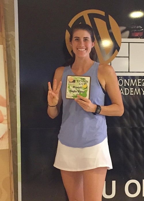 Rebecca Marino posing after winning 3 successive ITF Tournaments in Antalya, Turkey in February 2018