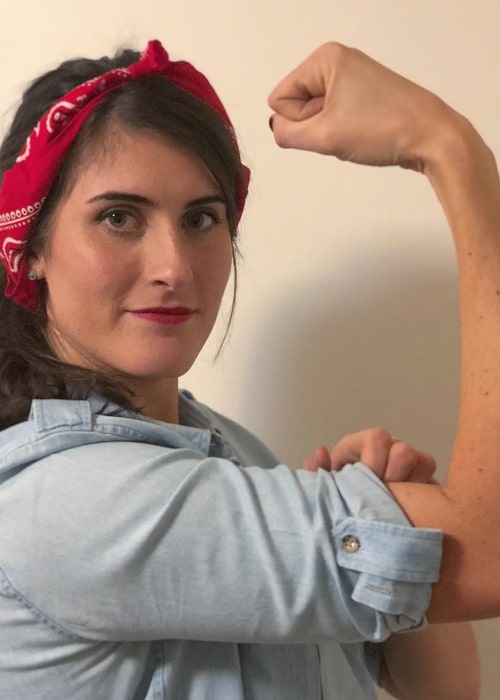 Rebecca Marino recreating a popular Internet meme for Halloween, in November 2018