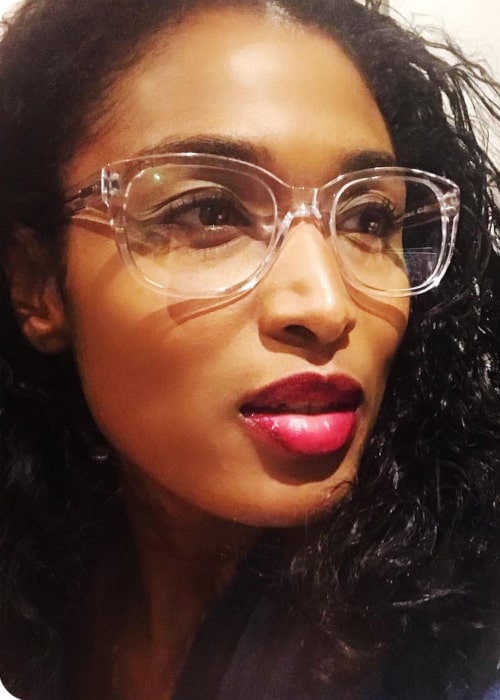 Sara Martins trying out her new pair of Glasses in November 2018