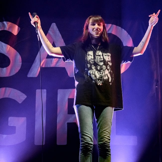 Sasha Sloan as seen in a picture taken during a live performance at the Shrine Expo Hall in Los Angeles, California, on Friday, June 28, 2019