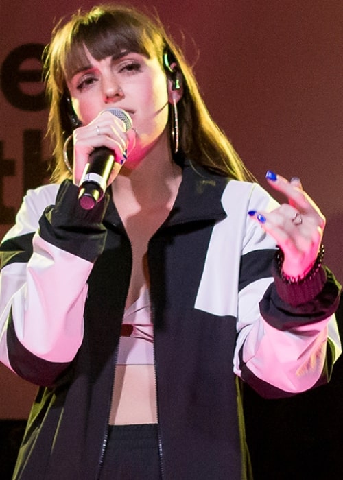 Sasha Sloan as seen in a picture taken during her live performance at the Spotify Sessions _Louder Together_ event at Resident DTLA in Los Angeles, California, on Saturday, March 24, 2018