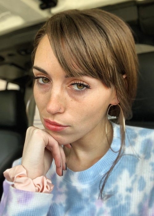 Sasha Sloan as seen in a selfie taken in a car in January 2020