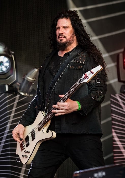 Sharlee D'Angelo as seen while performing alongside 'Arch Enemy' at Wacken Open Air 2018