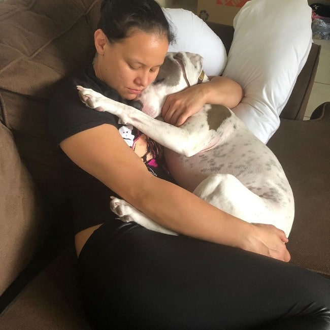 Shayna Baszler with her dog as seen in July 2019
