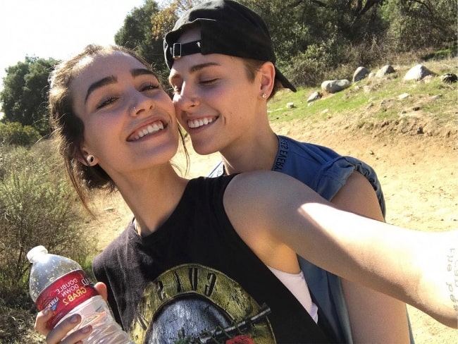 Skyler Felts (Left) as seen while taking a selfie alongside Karin DeStilo at Eaton Canyon in 2018