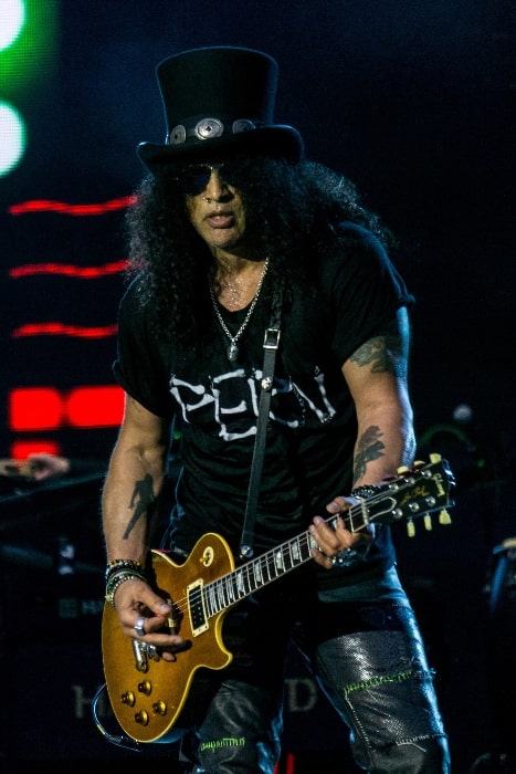 Slash as seen while performing during an event