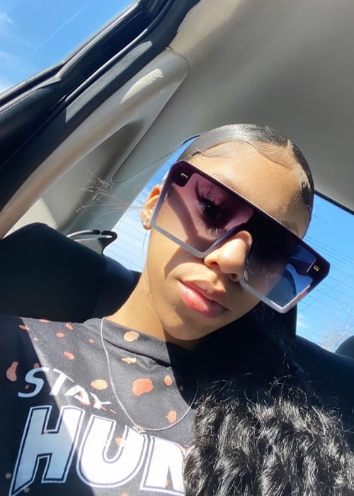 Solai Wicker as seen while taking a car selfie in Lithonia, Georgia, United States in February 2020