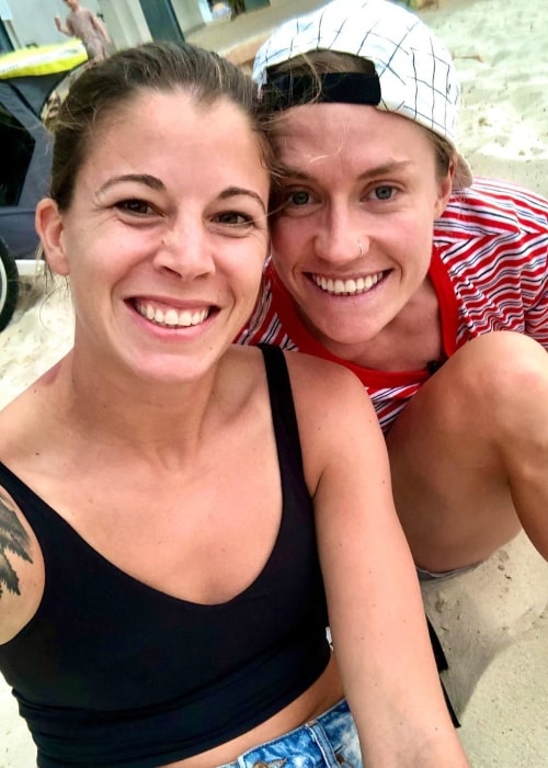 Stephanie Labbé as seen in a selfie taken with her beau Georgia Simmerling in Brisbane, Queensland, Australia in December 2019