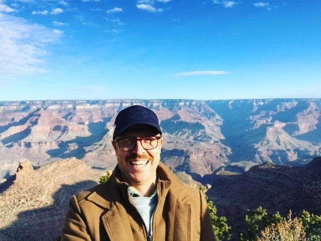 Steve Jocz as seen while smiling in a selfie taken at the Grand Canyon National Park in Arizona, United States in December 2017