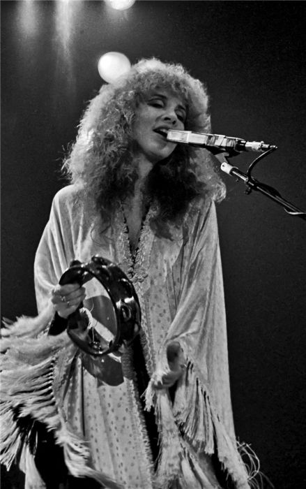 Stevie Nicks onstage at a concert in Zurich in 1980