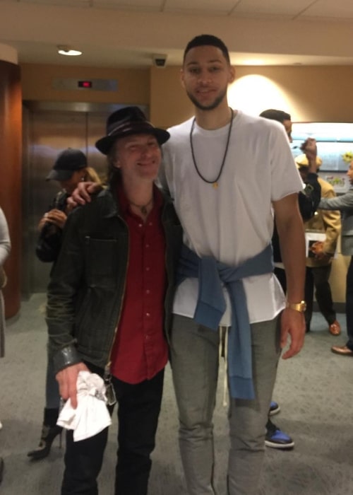 Tommy Stinson (Left) as seen while posing for a picture alongside Ben Simmons in April 2018