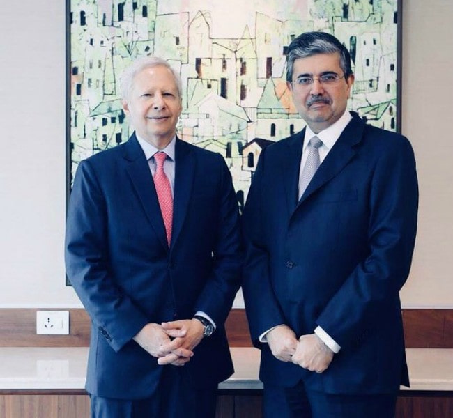 Uday Kotak (Right) and Ken Juster as seen in September 2018