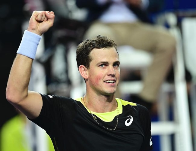 Vasek Pospisil after reaching the quarterfinal of the 2020 Open Sud de France in in Montpellier