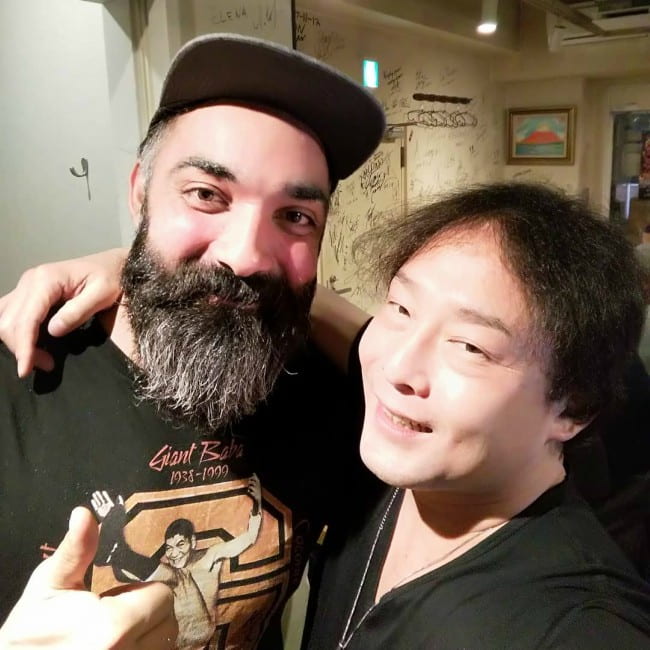 Yoshihiro Tajiri (Right) in a selfie with his friend as seen in November 2019