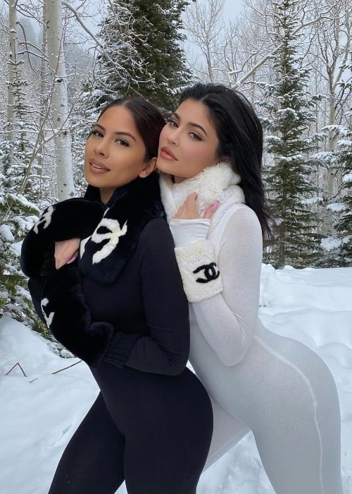 Yris Palmer (Left) alogside Kylie Jenner in December 2019