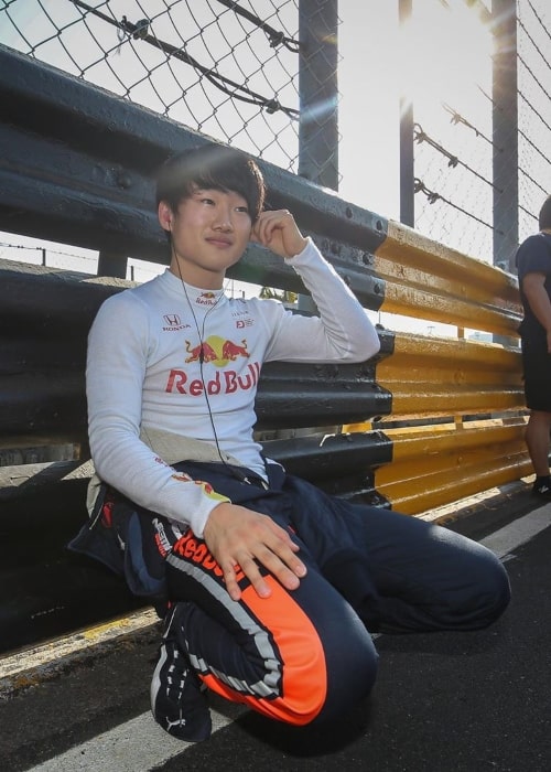 Yuki Tsunoda as seen in a picture taken while on the sidelines of a race track in January 2020