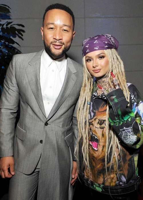 Zhavia Ward as seen while posing for a picture alongside John Legend in January 2020