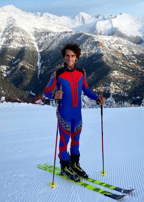 Álex Rins at a ski mountaineering session in Andorra in February 2020