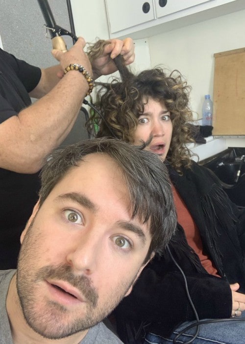 Alex Brightman and Sarah Stiles in a selfie in October 2019