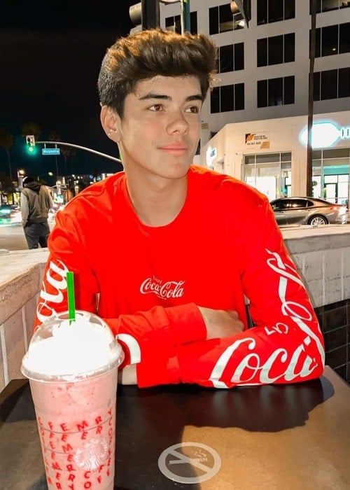 Alex Ojeda as seen while enjoying his drink in North Hollywood, California in November 2019