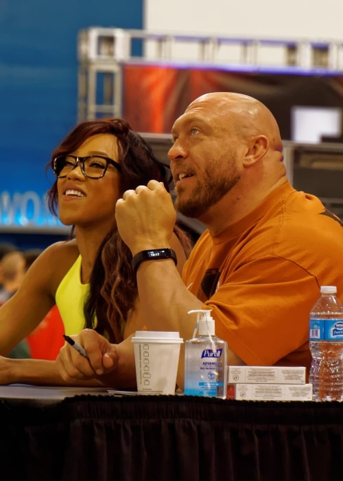 Alicia Fox and Ryback at WrestleMania Axxess in March 2015