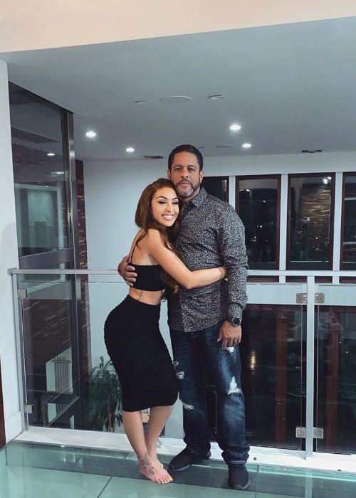 Alycia Sophia Tyre as seen while posing for a picture alongside her father