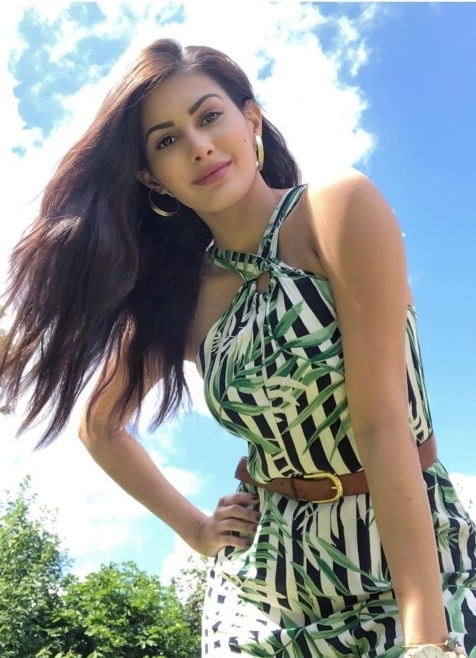 Amyra Dastur posing for a photo while enjoying herself at Hyde Park in July 2019