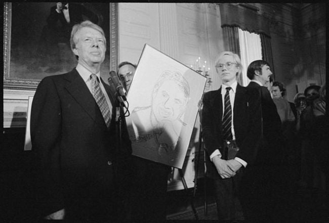 Andy seen with President Jimmy Carter in June 1977