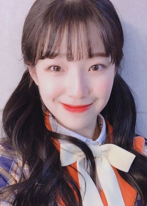 Baek Ji-heon as seen in a selfie that was uploaded to her fan page in January 2019