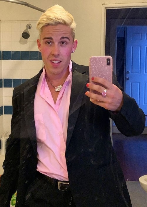 Candy Ken as seen while taking a mirror selfie in October 2019