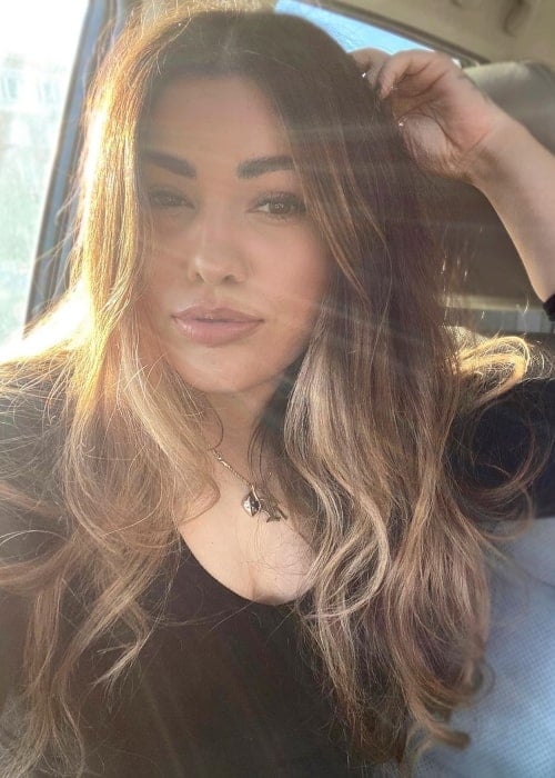 Cayla Carpenter as seen in a selfie taken while in a car in February 2020
