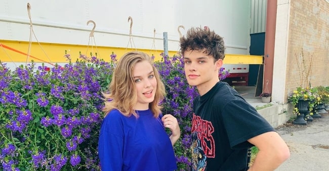 Curran Walters as seen while posing for a picture along with Teagan Croft in January 2020
