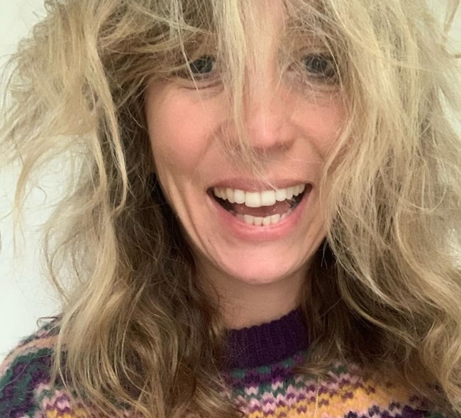 Daisy Haggard as seen while taking a selfie with messy hair in January 2020