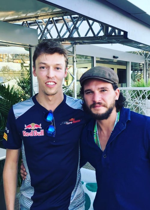 Daniil Kvyat and English actor Kit Harington, as seen in September 2017