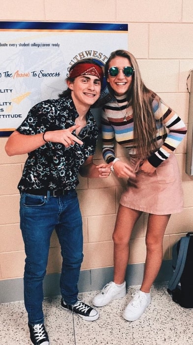 Emma Rayne Lyle posing for a picture alongside Jayden Giles in October 2018