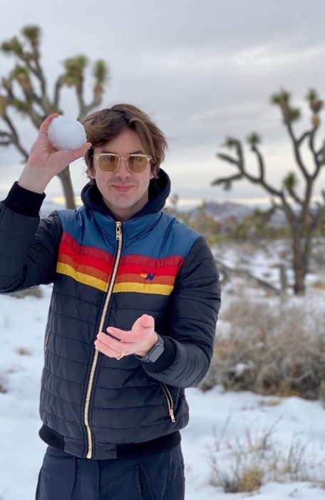 Erik Stocklin as seen while enjoying the snow in January 2020