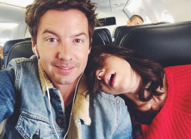 Erik Stocklin as seen while taking a selfie along with Colleen Ballinger in December 2017