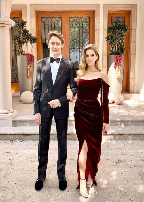 Esteban Gutiérrez and Mónica Casán, at Esteban's brother Andrés Gutiérrez's wedding in October 2019