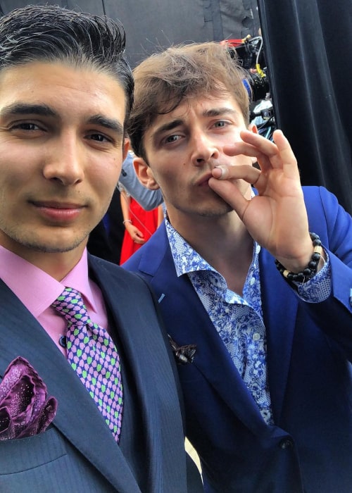 Esteban Ocon and fellow F1 driver Charles Leclerc on the sidelines of the Monaco GP in May 2018