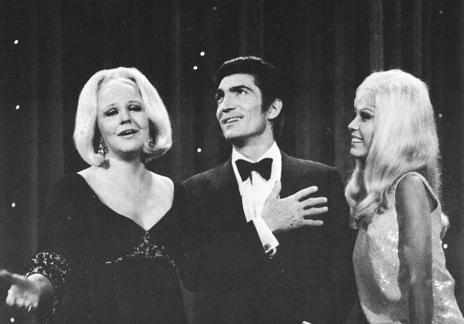 From Left to Right - Peggy Lee, Sergio Franchi, and Nancy Sinatra on 'The Ed Sullivan Show' in 1967