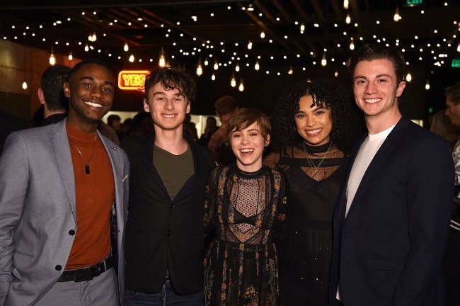 From Left to Right - Zachary S. Williams, Wyatt Jess Oleff, Sophia Lillis, Sofia Bryant, and Richard Ellis as seen while posing for a picture in January 2020